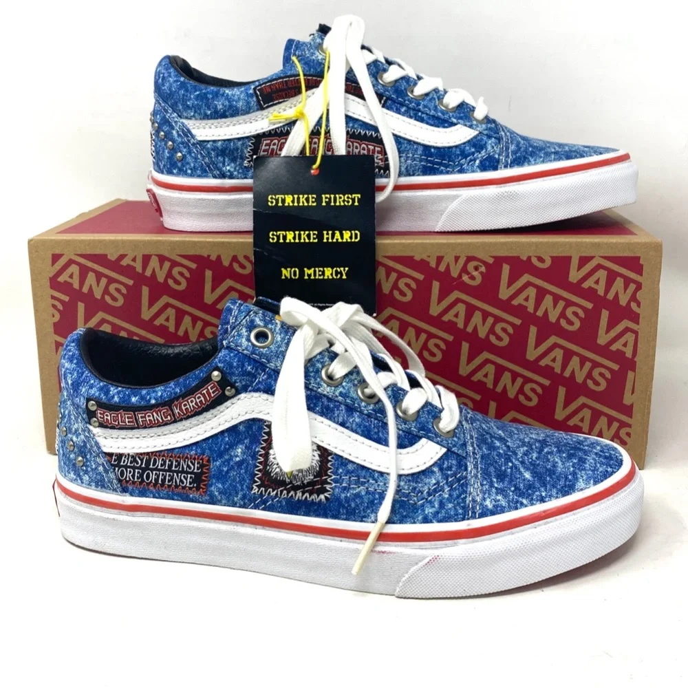 VANS Old Skool Shoe Cobra Kai Multi Canvas Sneakers Low Women's Size VN0A3WKT6GL
